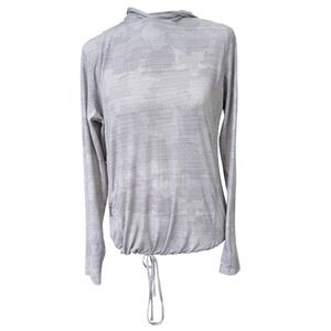 Mountain Hardwear Hoodie Womens M Lightweight Pullover Gray Camo Hiking Running